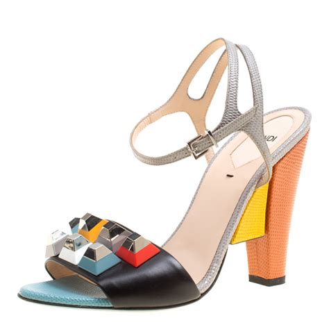 fendi multicolour leather and fabric sandals|Women's Fendi Designer Sandals .